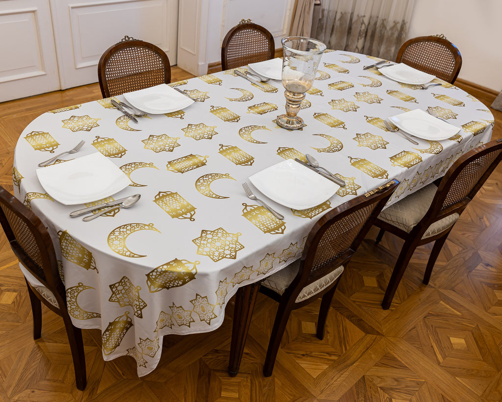 The Olive Lantern and Crescent table cover