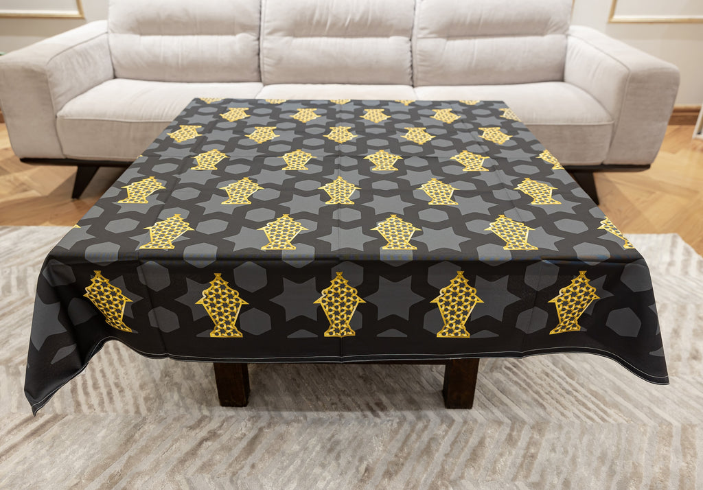 The Golden fawanis with Islamic background table cover