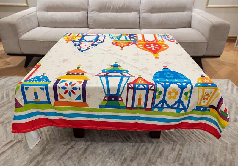 The Colourful fawanis with stars table cover