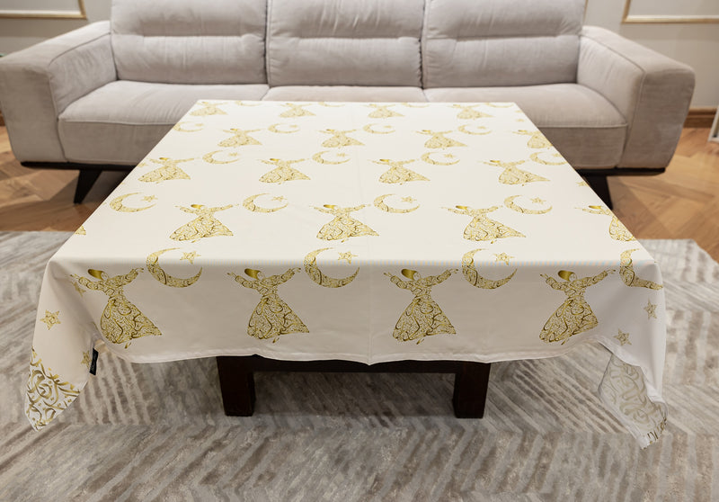 The Golden Calligraphy whirling dervish table cover