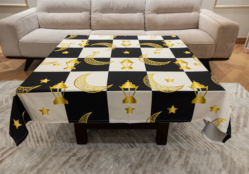 The checkered Golden fawanis table cover