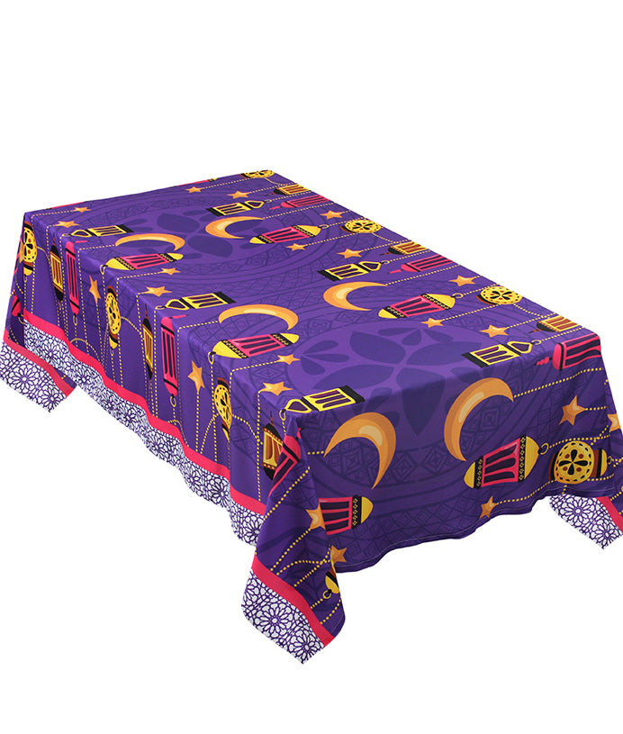 The purple lantern table cover