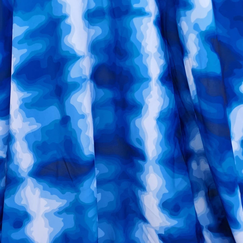 Tie dye fabric with crepe texture