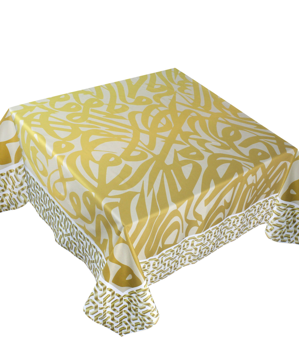 The Golden calligraphy table cover