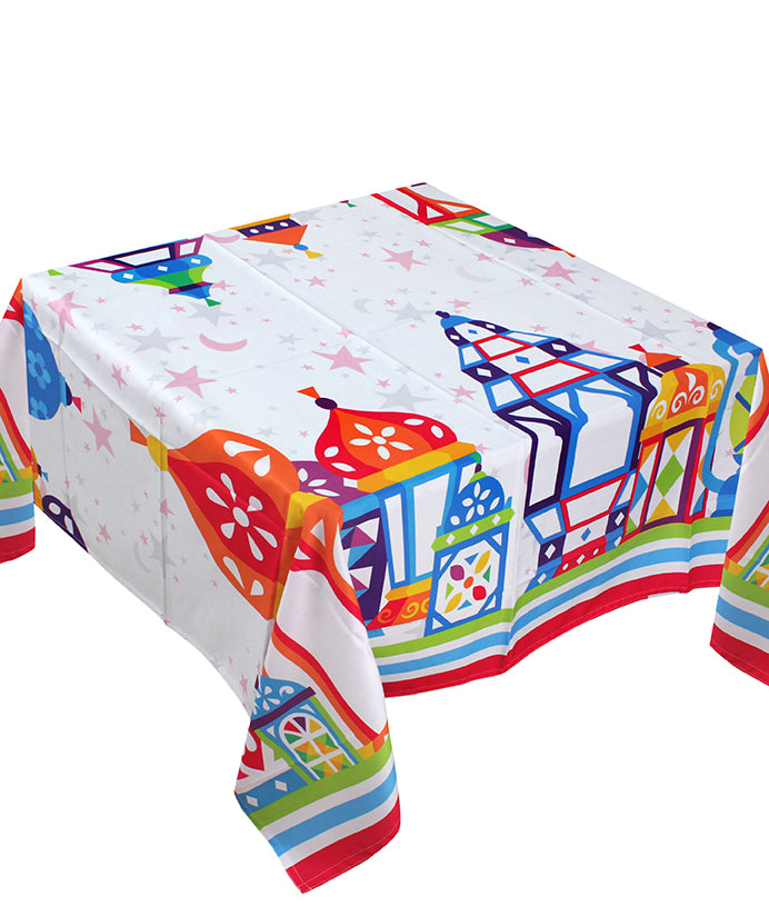 The Colourful fawanis with stars table cover