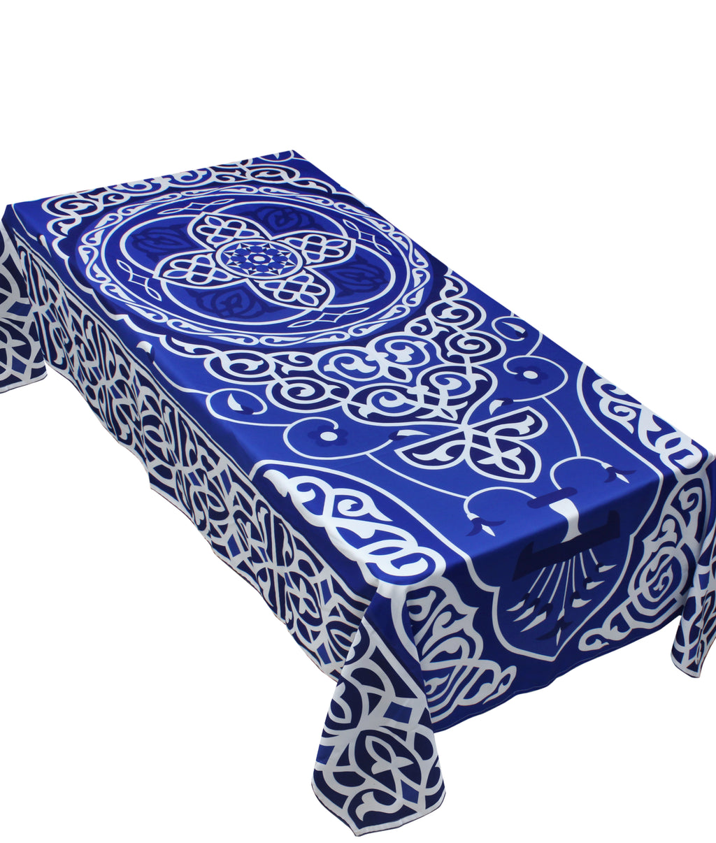 The blue khayameya table cover