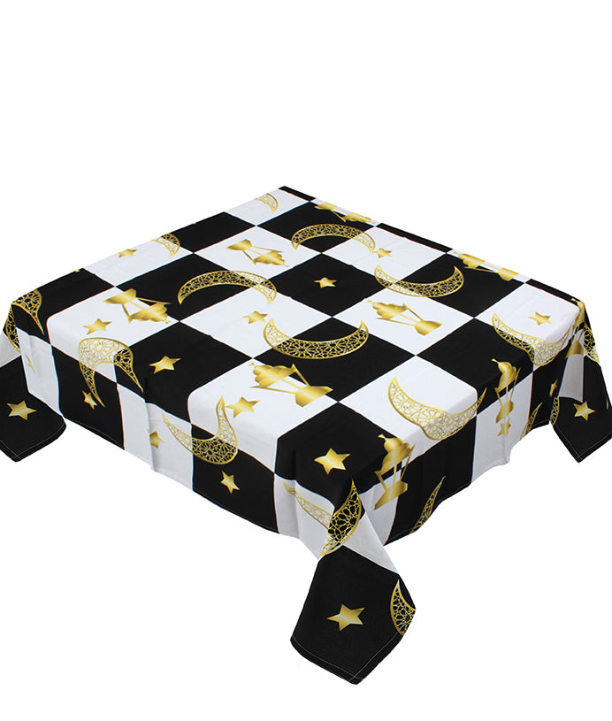 The checkered Golden fawanis table cover