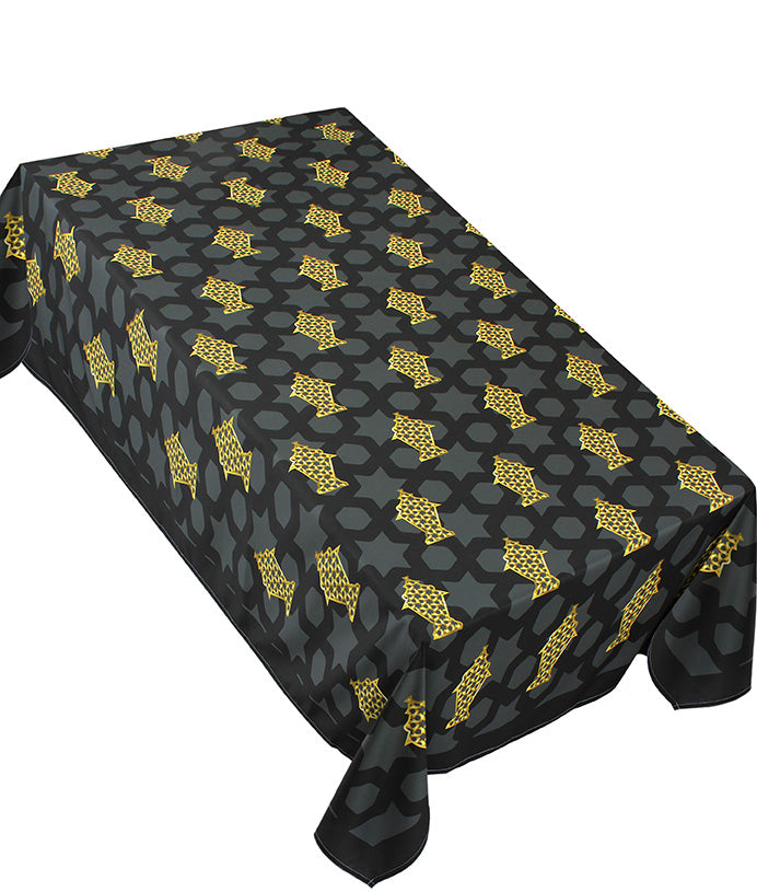 The Golden fawanis with Islamic background table cover