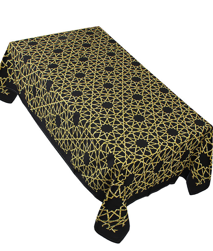 The golden black table cover