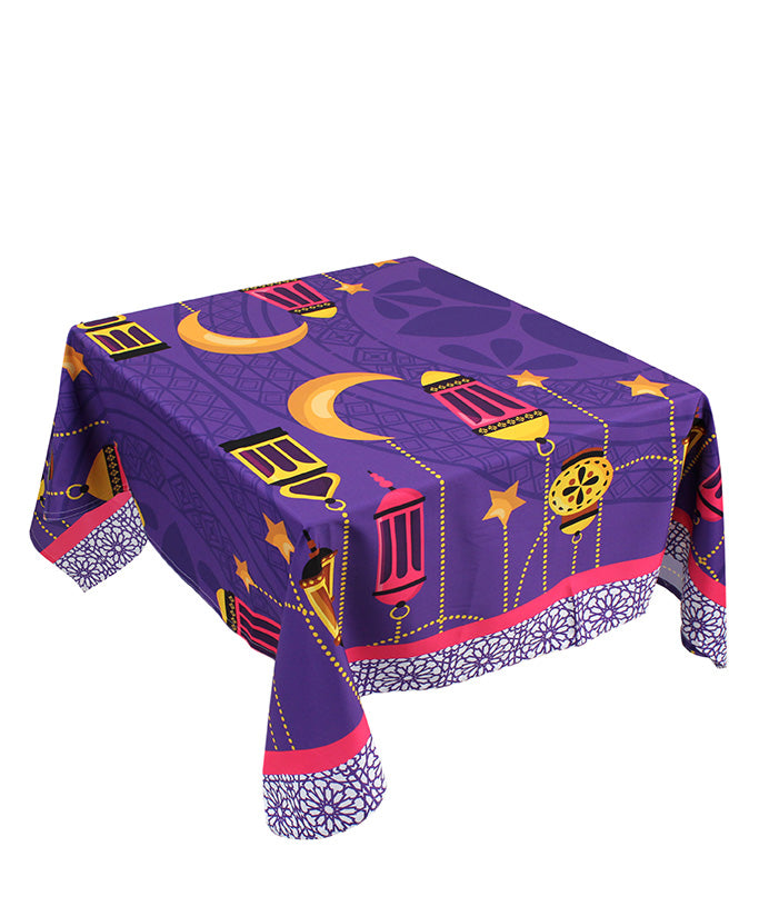 The purple lantern table cover