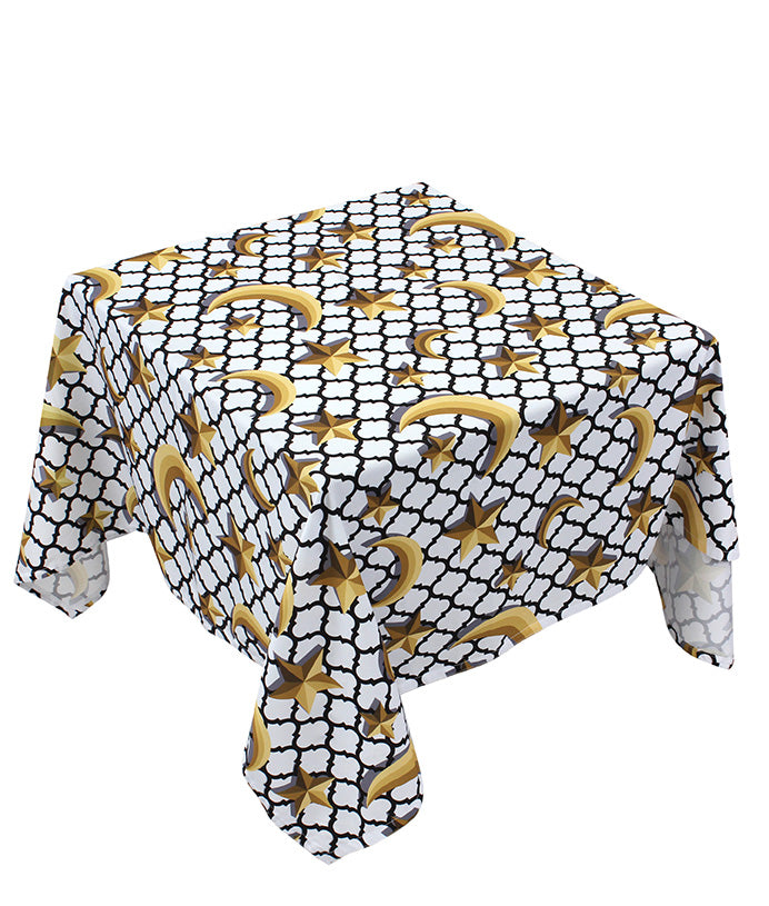 The lantern and crescent table cover