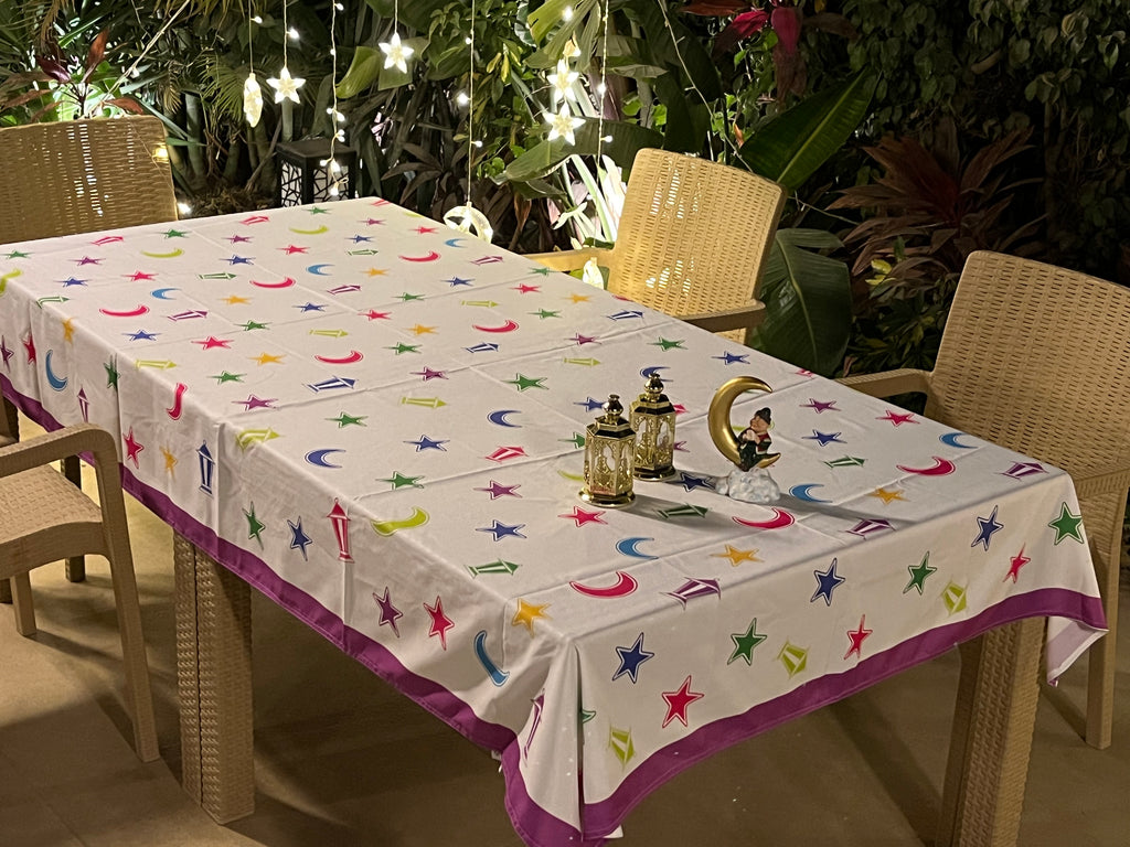 The colourful Ramadan icons table cover